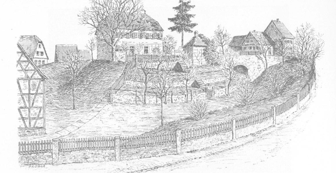 Skizze des ehemaligen Pfarrhauses