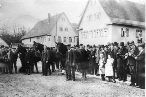 Historisches Bild des Pferdemarkts in Filderstadt