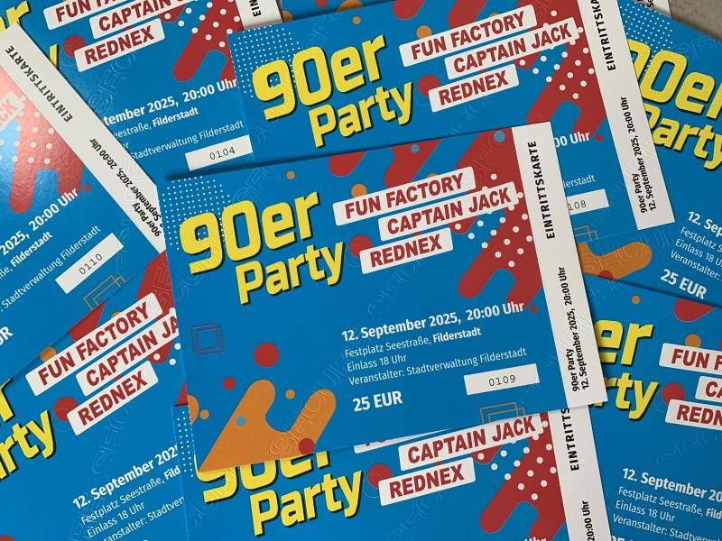 Eintrittskarten für die 90er Party