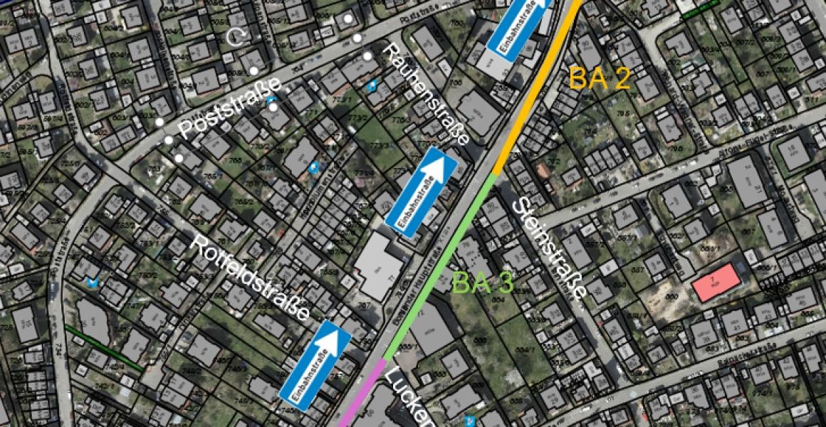 Geobasisdaten: Stand April 2024, © LGL Baden Württemberg (www.lgl-bw.de) Orthofoto © Stadt Filderstadt Stand April 2023 Skizze der einzelnen Bauabschnitte