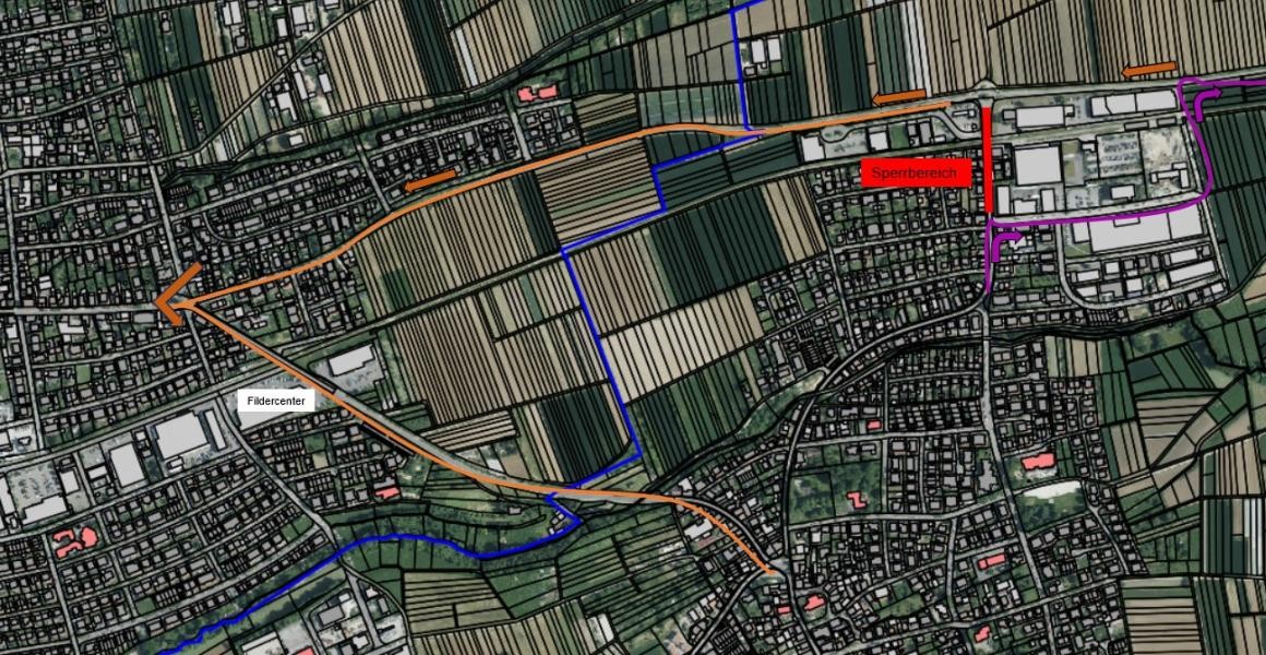 Geobasisdaten: Stand April 2024, © LGL Baden Württemberg (www.lgl-bw.de) Orthofoto © Stadt Filderstadt Stand April 2023