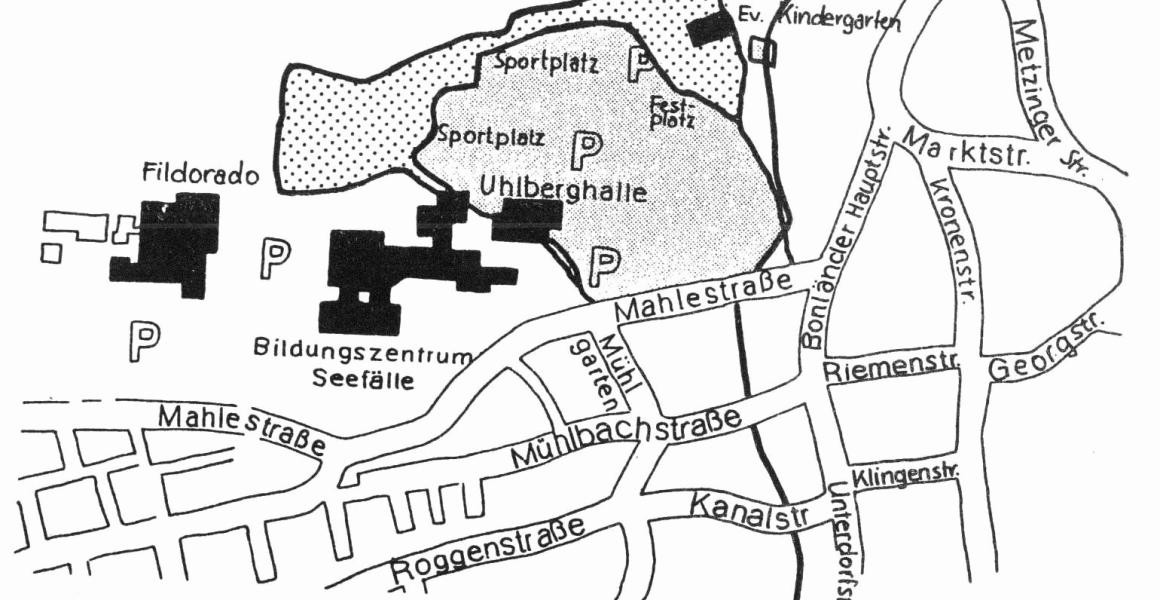 Das Foto zeigt eine Karte auf dem die Straße und Wege um den Bonländer See gezeichnet sind