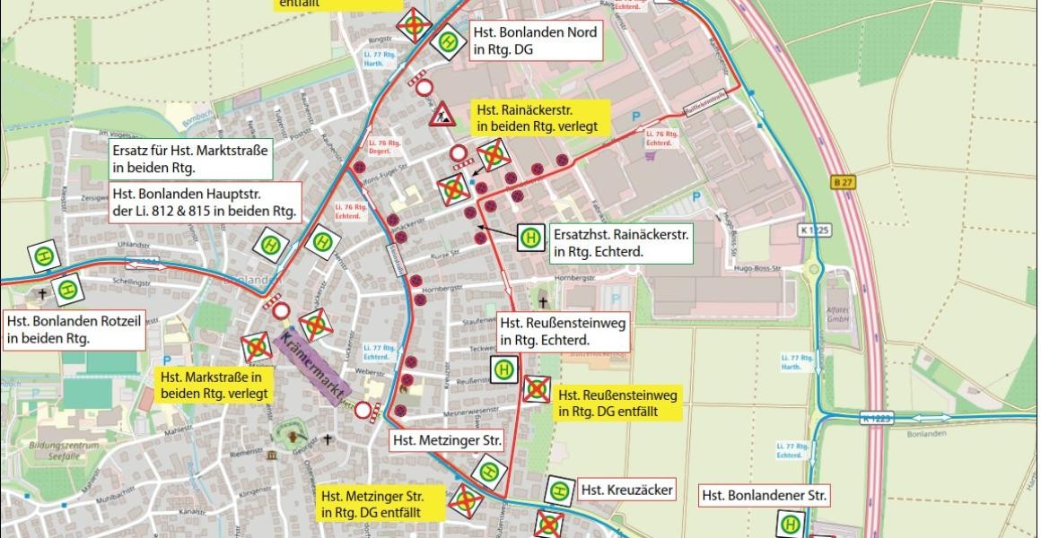 Plan Busumleitung Stuttgarter Straßenbahnen AG