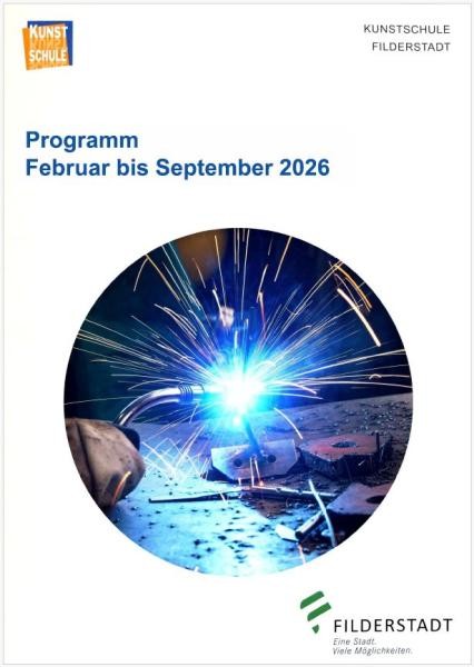 Cover: Stadt Filderstadt Titelseite des neuen Semesterprogramms der Kunstschule