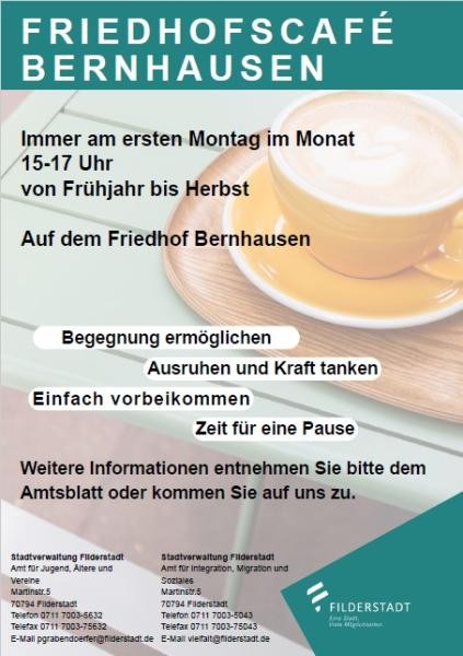 Plakat mit Infos zum neuen Friedhofscafe