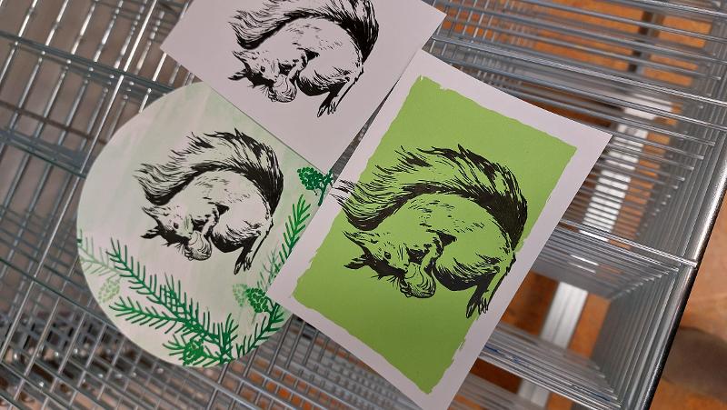 Weihnachtskarten im Serigrafie-Museum. Foto: Birgit Hölzer