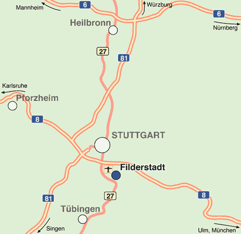 Verkehrsnetz um Filderstadt
