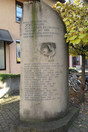 Gedenksstein für Jörg Hahn und seine Nachkommen